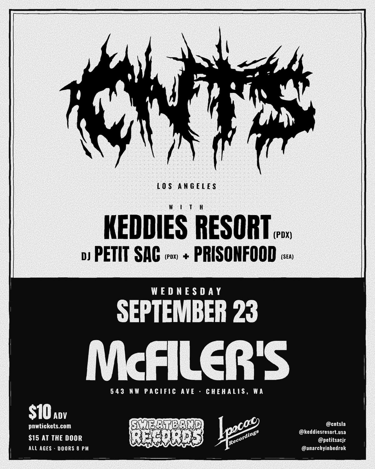 CNTS, Keddies Resort, DJ Petit Sac & PRISONFOOD